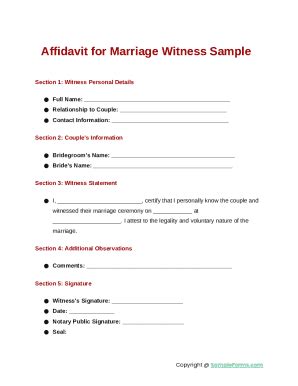Affidavit For Marriage Witness Sample - Fill Online, Printable ... Doc ...