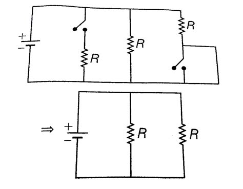 Figure shows a circuit that contains three identical resistors with ...