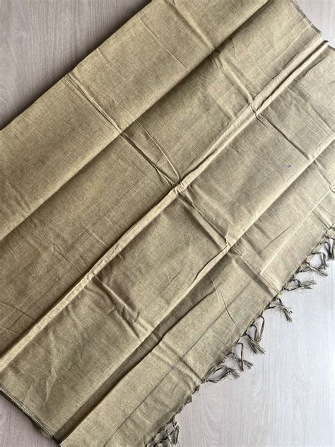 Plain Cotton Saree with Contrast Blouse-31428 – FABK