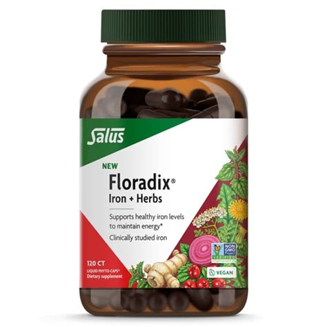 Floradix Iron + Herbs - Ferrochel Ferrous Bisglycinate Chelate -- 120 ...