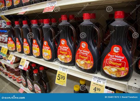 Pearl Milling Company Syrup Bottles at Store Editorial Photography ...