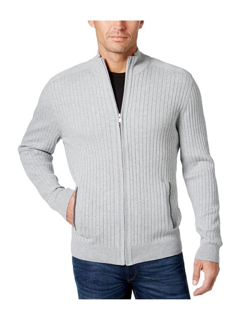 Alfani Mens Full-Zip Knit Sweater - Walmart.com