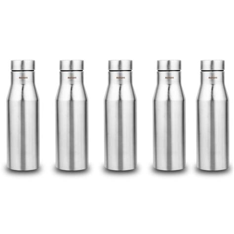 Montavo by FnS Aqua Stainless Steel Water Bottle Set of 5 (Capacity 1