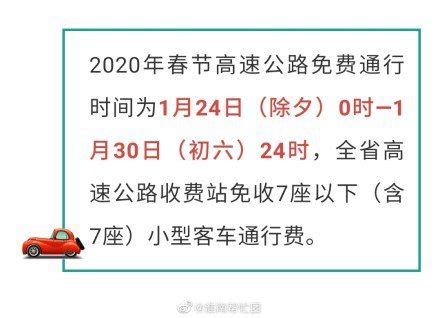 2020春节高速免费时间(开始时间+结束时间)- 北京本地宝