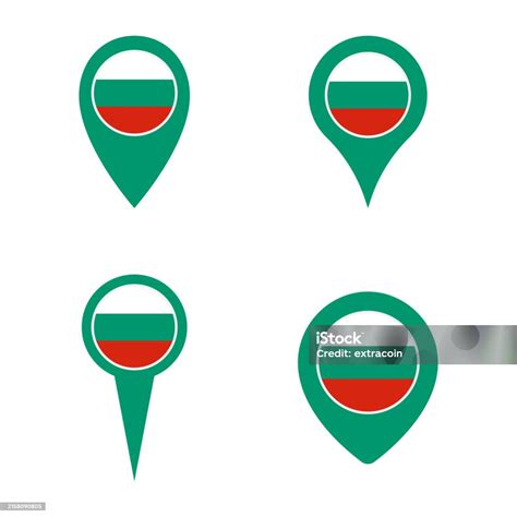 Bulgaria Flag Map Pointer Set Symbols Of The Flag Of Bulgaria Stock Illustration - Download ...