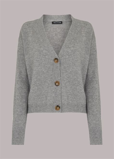 Grey Cashmere Cardigan | WHISTLES | Whistles UK