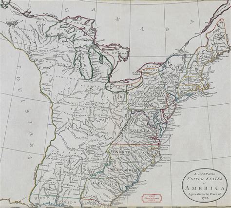 Map United States of America - 1783