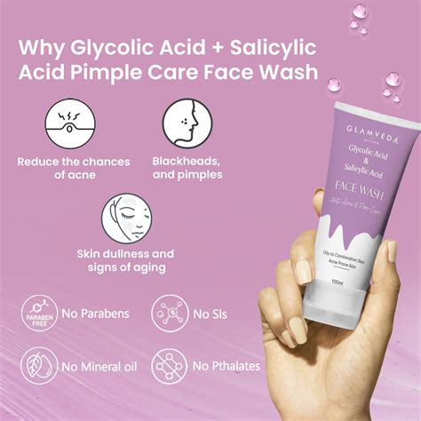 Glamveda Glycolic acid & Salicylic Acid Anti Acne face wash – Glamveda ...
