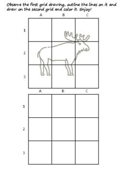 26 Animals Easy Grid Drawing Activities, Animals Art Sub Plan, Grid Art ...