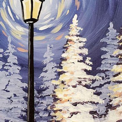 Light Post in the Snowy Park - Paint and Sip by Classpop!™, Pinot's ...