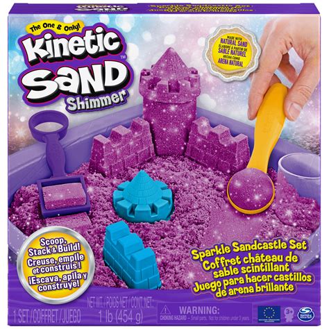 Kinetic Sand Sparkle Sandcastle Set w/ 1lb Purple Shimmer Kinetic Sand ...