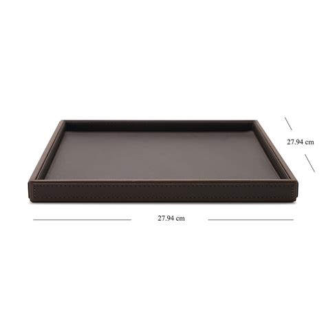 Shop Dark Brown Faux Leather Platter - Large - at Best Price Online in ...
