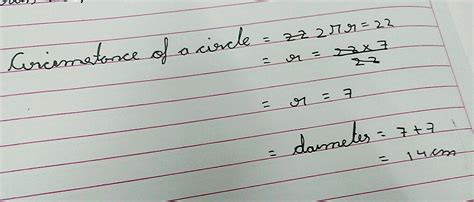 find the diameter of the circle whose circumference is 22cm - Brainly.in