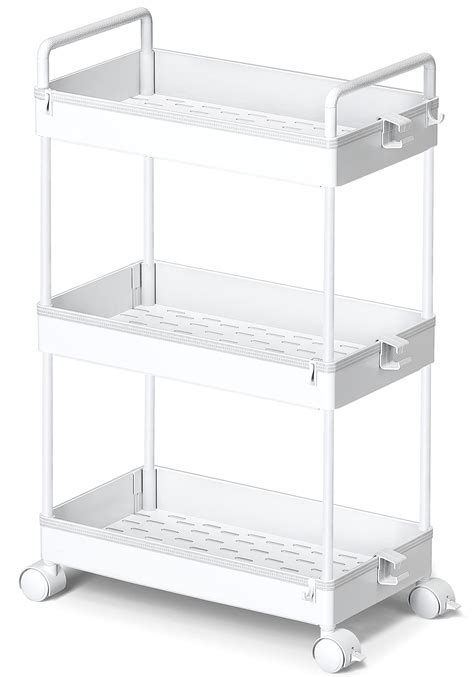 Buy Ronlap 3 Tier Classic Slim Storage Cart with Wheels Slide Out ...