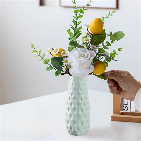 Small Artificial Flowers in Vase Centerpieces Coffee Table Decor, Silk ...
