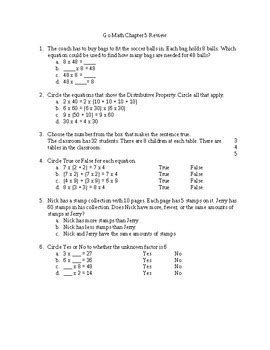 3rd Grade Go Math Chapter 5 Test 的图像结果
