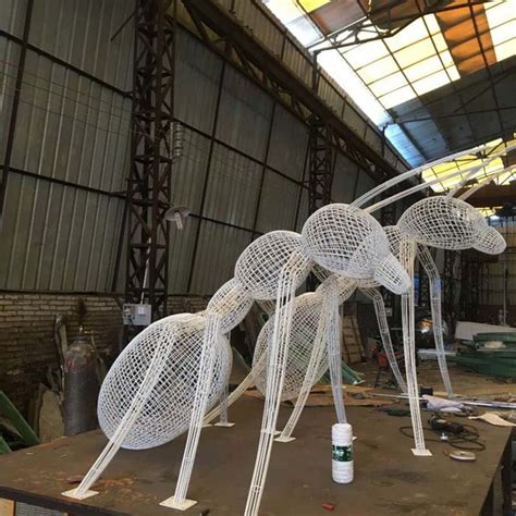 编织不锈钢蚂蚁雕塑 镂空蚂蚁雕塑