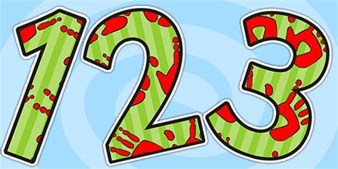 Red and Green Handprint Display Numbers (teacher made)