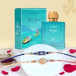 Buy VOKKA Rakhi Gift for Brother – 1 Unisex Thai Aqua Perfume 100ml ...