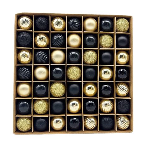 Harlier 1.18 Inches Mini Christmas Tree Ornaments Set, 49PCS Black and ...