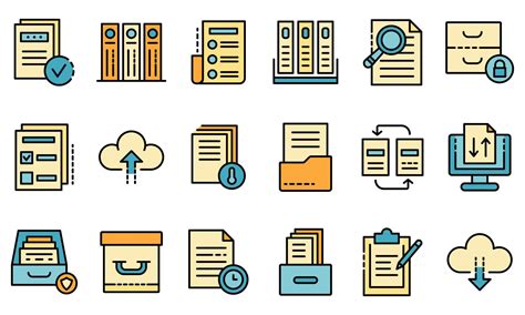 Archive icons set vector flat 8457995 Vector Art at Vecteezy