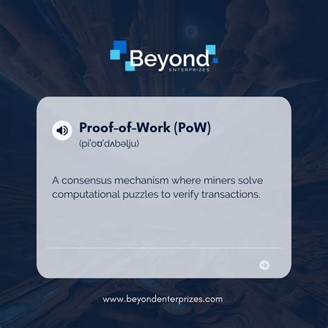 Beyond Enterprizes on LinkedIn: Proof-of-Work (PoW): A consensus mechanism where miners solve…