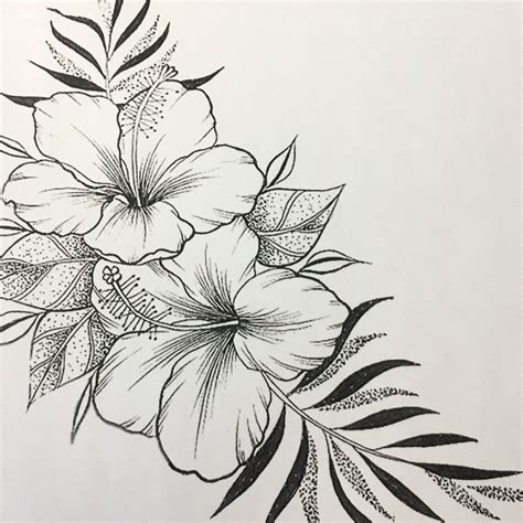 Small Hibiscus Tattoo Outline - Realistic Portrait Tattoos