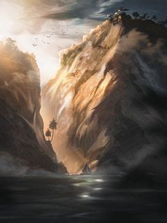 Download wallpaper 240x320 sailboat, boat, mountains, water, art old ...