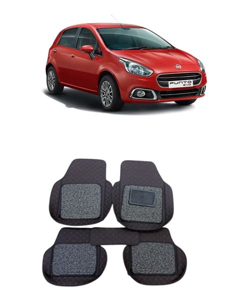 Arneja 7D Car Floor Mat for Fiat Punto Car (Set of 5 Mats, Color: Red ...