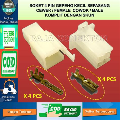 Jual soket 4 pin/soket kabel motor 4 pin/soket kabel 4 pin/soket 4 pin ...