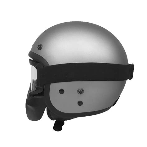 HELM YJ-N13 FIGHTER SILVER DOFF-Yamaha Mataram Sakti