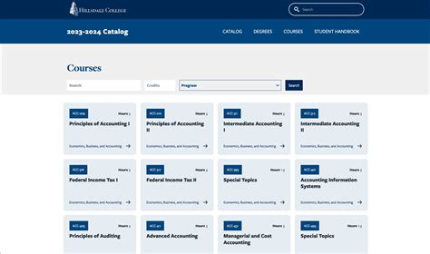 Display Options for Courses and Degrees — Clean Catalog