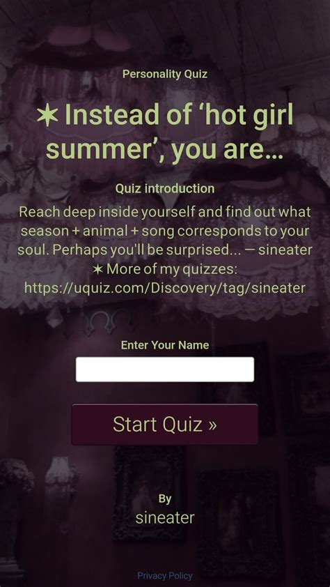 Find out what season + animal + song corresponds to your soul. Perhaps ...