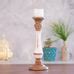Kezevel Wooden Candle Stand - Artistic Vintage White & Brown Mango Wood ...