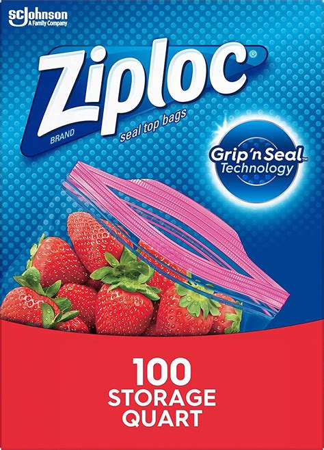 Buy Ziploc Quart Food Storage Bags, Grip 'n Seal Technology for Easier ...