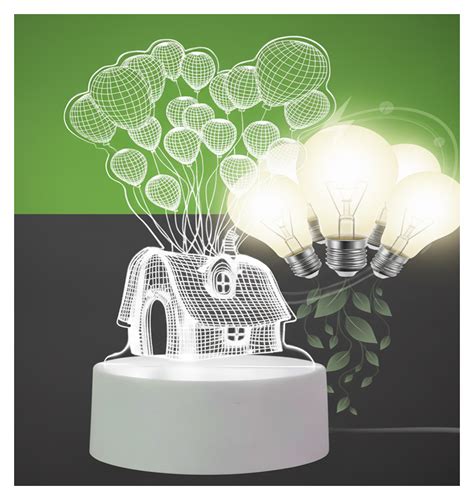Explore 3D Illusion House & Balloons LED Night Light – Oblivion