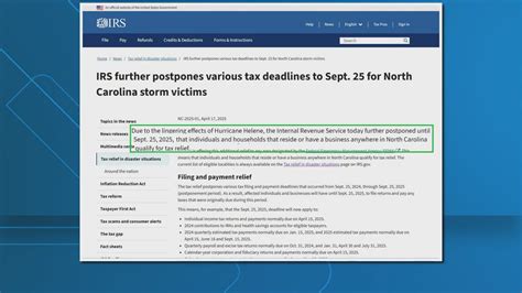 IRS pushes NC tax deadline to September | 2 Wants to Know