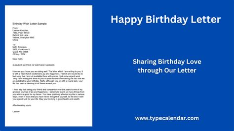 Happy Birthday Letter Template