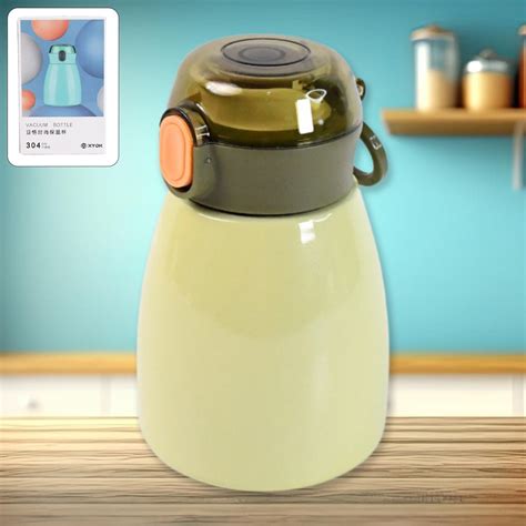 Vacuum Insulation Flask Bottle with Straw for Sports Adult Children (A ...