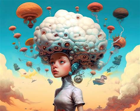 Blowing mind, lowbrow art, pop surrealism Painting by Vincent Monozlay ...