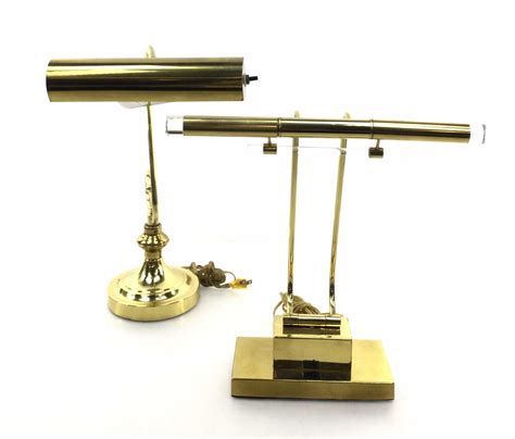 Lot - (2) Brass Desk Lamps - where is used brass