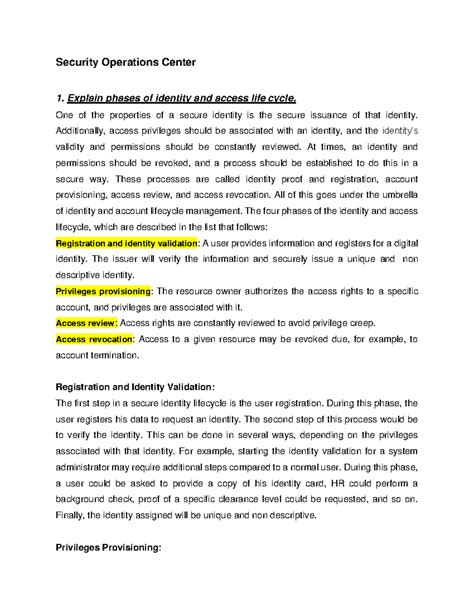 SOC Complete FULL-converted - Security Operations Center 1. Explain ...