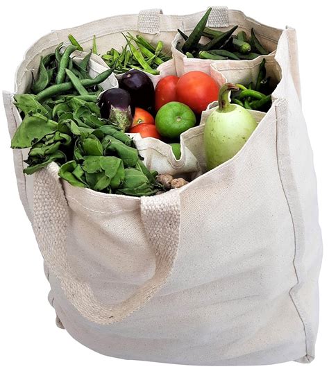 Cminus Multi Pocket Reusable EcoFriendly Heavy Duty Canvas Shopping Bag ...