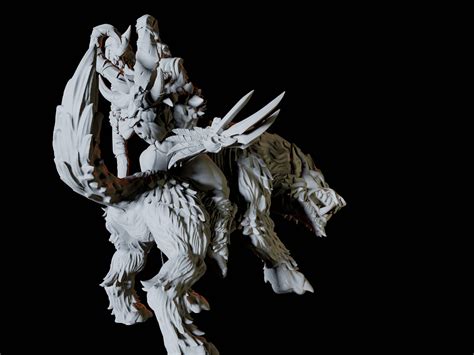 Orc Female Shaman Mounted on Direwolf / Worg / Wolf Miniature - Etsy UK