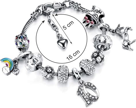 Buy Birthday Gift for Girls Women Unicorn Charm Bracelet with Card Box ...