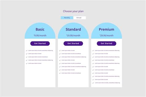 Image result for Subscription Table Design
