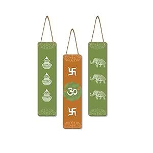 Artvibes Auspicious Symbols Designer Wooden Wall Hanging Decoration ...