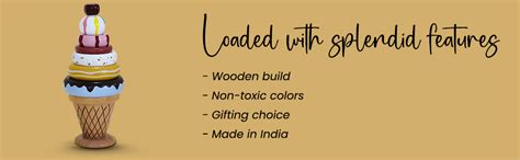 CHANNAPATNA TOYS Organic Wooden Ice Cream Stacking Toy for Kids - (1 ...