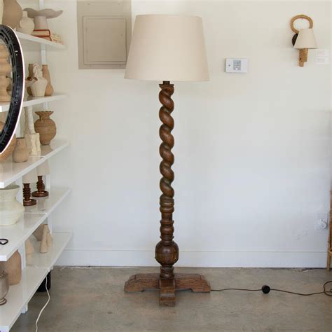 French Twisted Wood Floor Lamp For Sale at 1stDibs