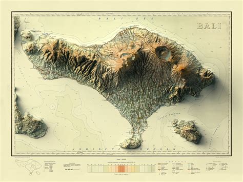 Bali Indonesia Map, Bali Relief Map, Bali Printable Map, Bali Digital Map, Bali Vintage Map ...